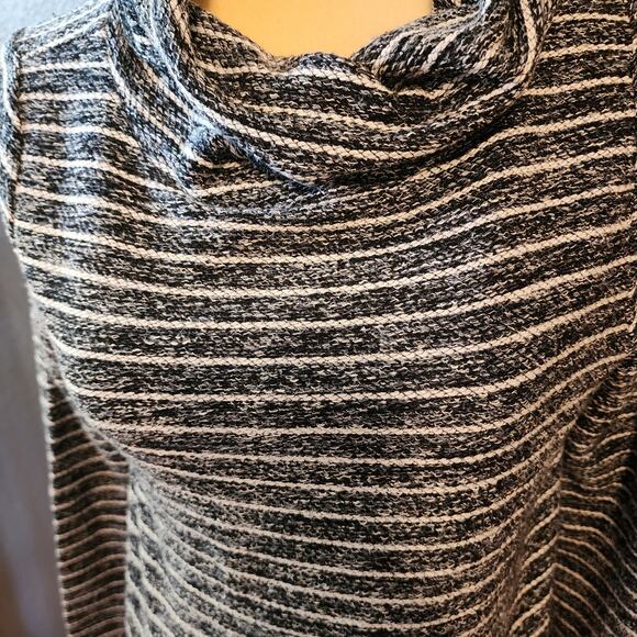 Loft Women's Long Sleeve Knit Striped Tunic Popover Cowl Sweater Size Small - Picture 2 of 8